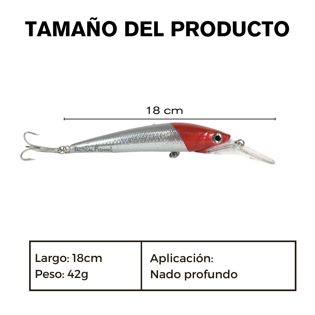 TACTICAL FISHING 3 Piezas - Tres Curricanes Articulados, Señuelos